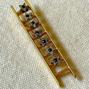 Mary Kay vintage gold tone ladder with Blue stone star brooch pin